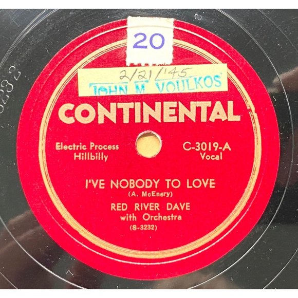 Lot of 3 Red River Dave 10" Records 78RPM Continental 5048 3017 3019 Country - Picture 7 of 9